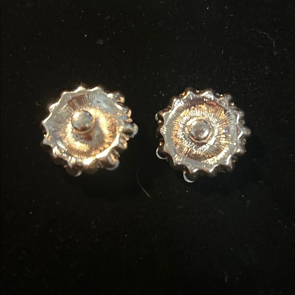 Pair of Blue Crystal Floral 18 mm rose gold snaps- Women Jewelry - Picture 2 of 2